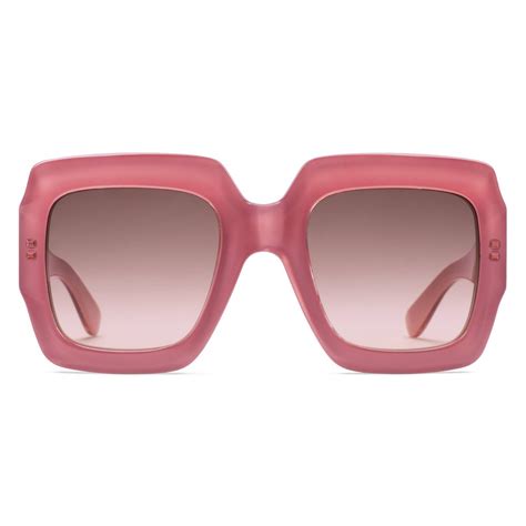 women pink gucci sunglasses|Gucci pink sunglasses square.